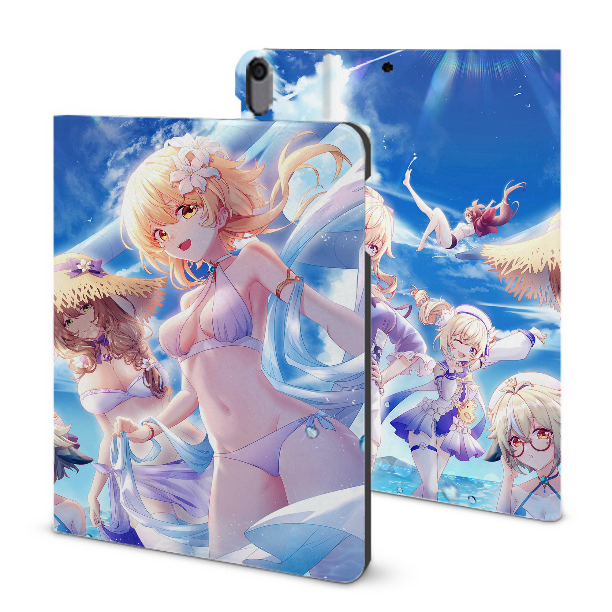 げんし神 genshin IPad ケース ブック型 PUレザー TPU 耐衝撃 軽量 薄型 ペン収納なし 全面保護 IPad 各モデル対応